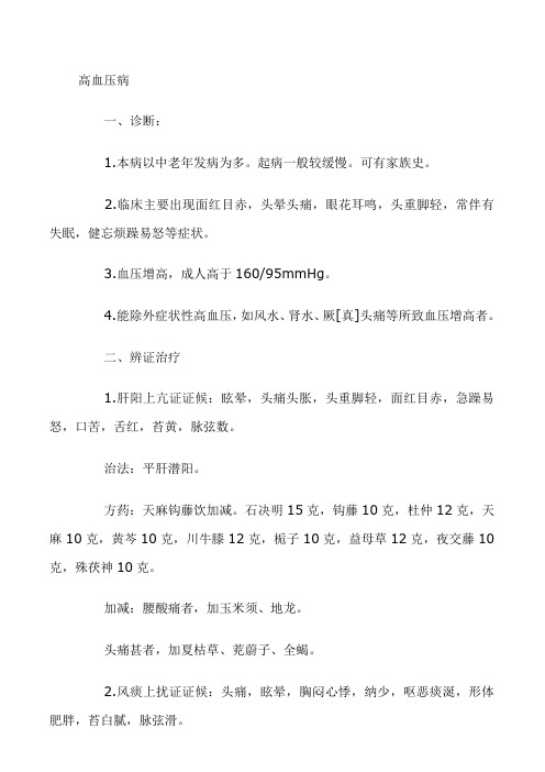 中医治疗高血压病