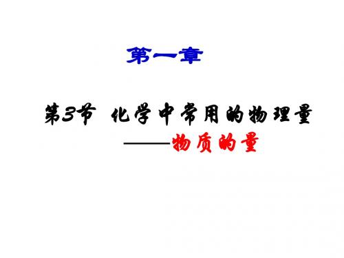 物质的量(第一课时)