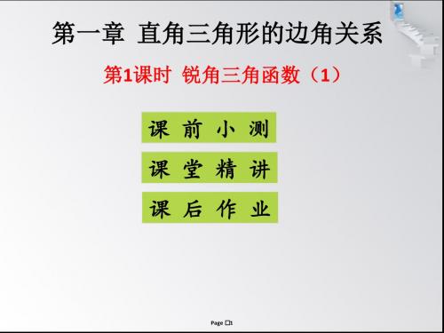 锐角三角函数(1)