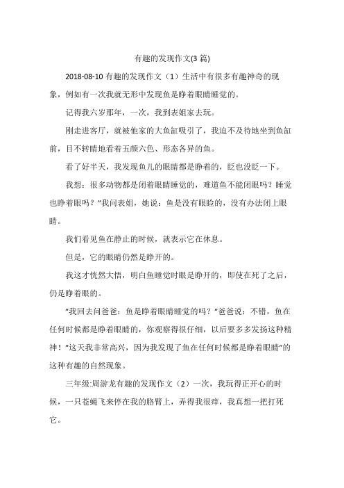 有趣的发现作文(3篇)