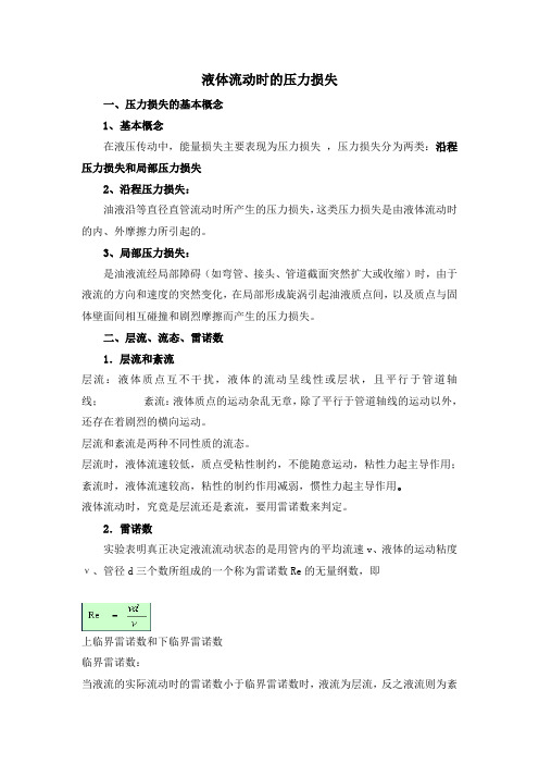 液体流动时的压力损失