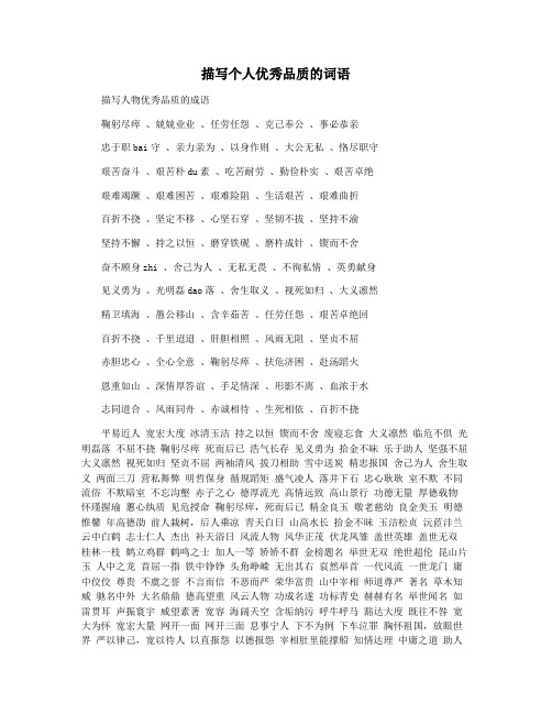 描写个人优秀品质的词语