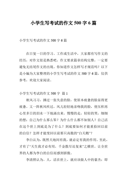 小学生写考试的作文500字6篇