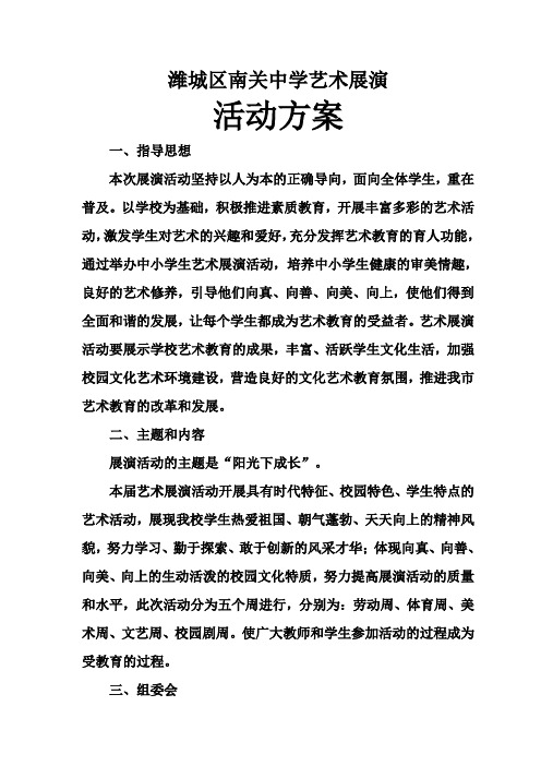艺术展演活动方案
