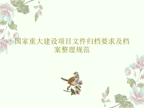国家重大建设项目文件归档要求及档案整理规范共87页PPT