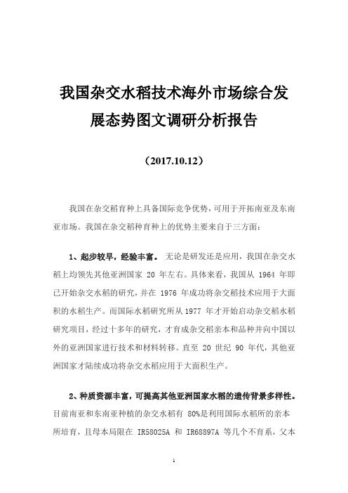 我国杂交水稻技术海外市场综合发展态势图文调研分析报告