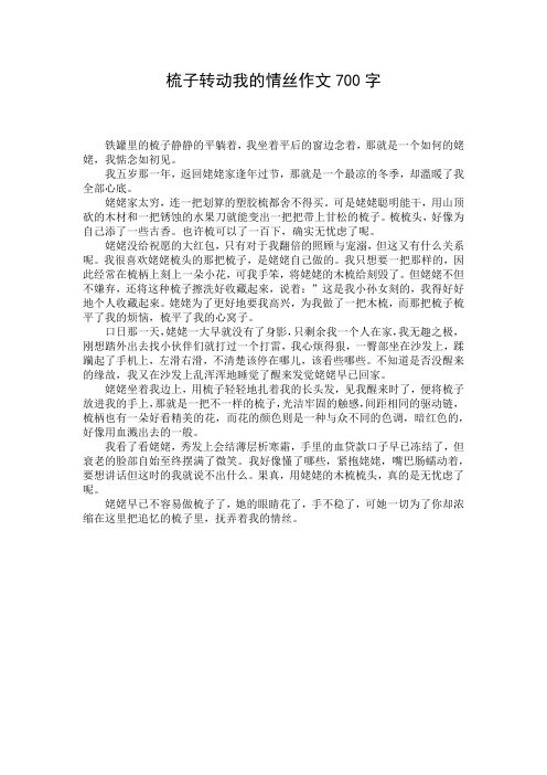 梳子转动我的情丝作文700字