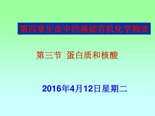 [高中化学选修五：4.3蛋白质和核酸