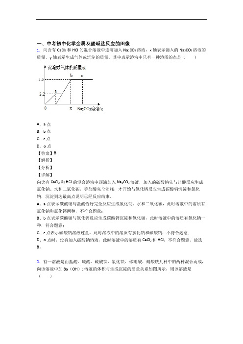 2020-2021全国中考化学金属及酸碱盐反应的图像的综合中考真题分类汇总附答案解析