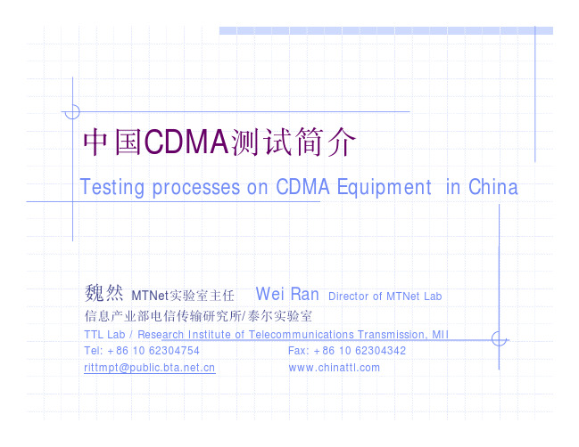 中国CDMA测试简介
