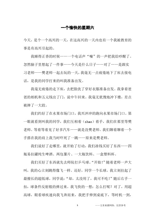 一个愉快的星期六_小学生