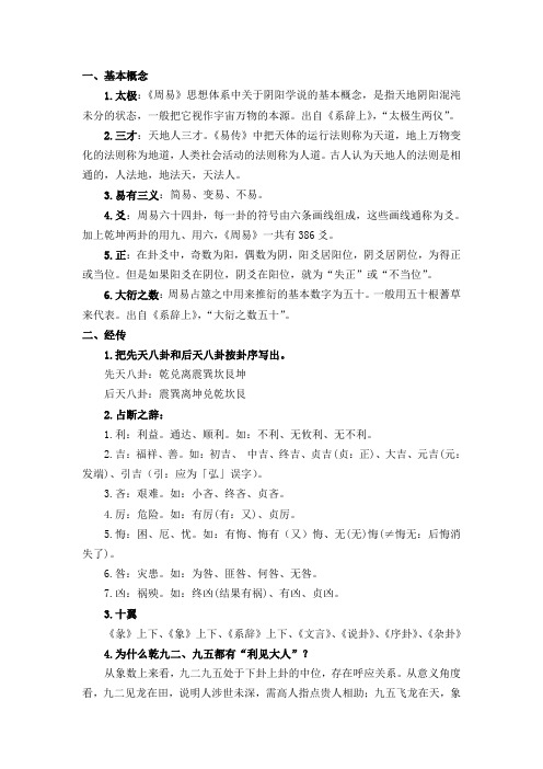 SCU中华文化历史篇《周易》复习提要