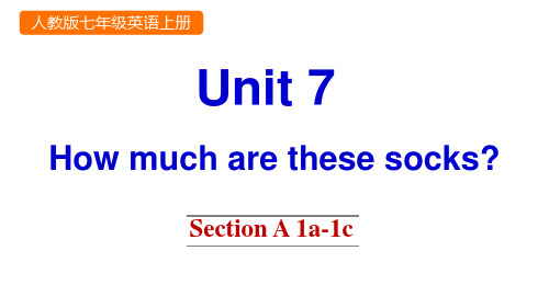 Unit 7 How much are these socks全单元课件(166张PPT)