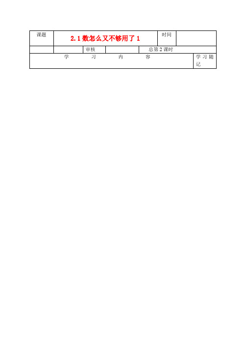山东省胶南市王台镇八年级数学 2-1数怎么又不够用了学案1(无答案)