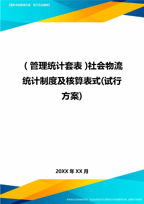 (管理统计套表)社会物流统计制度及核算表式(试行方案)最新版