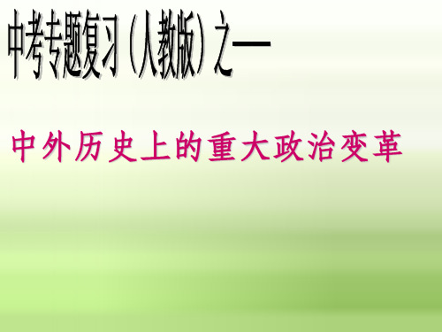 中考历史复习专题课件：中外历史上的重大政治改革