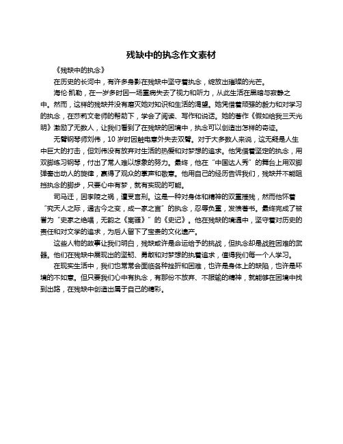残缺中的执念作文素材