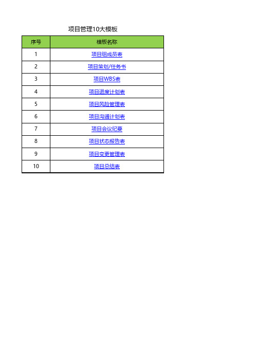 PMP项目管理十大模板(1-3)