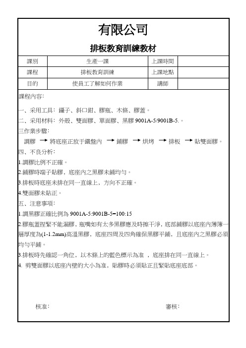 排板教育训练教材