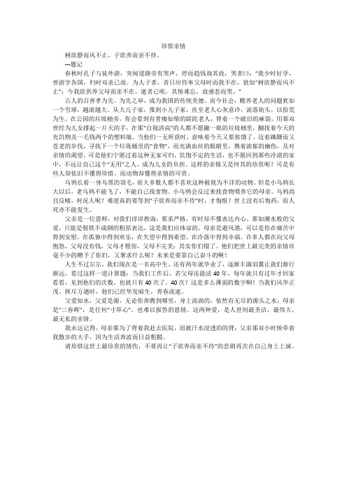 珍惜亲情_高中作文