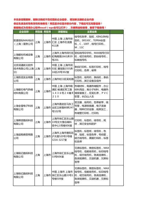 新版上海市线号打印机工商企业公司商家名录名单联系方式大全23家