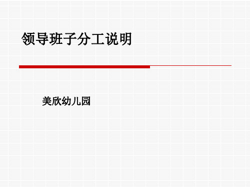 幼儿园领导班子分工说明