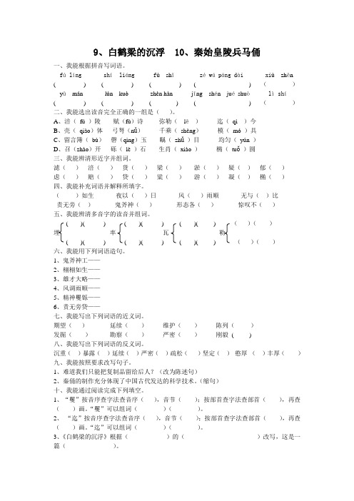 9白鹤梁的沉浮10秦始皇兵马俑