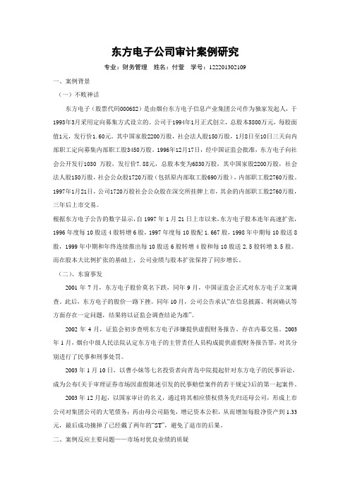 东方电子公司审计案例研究