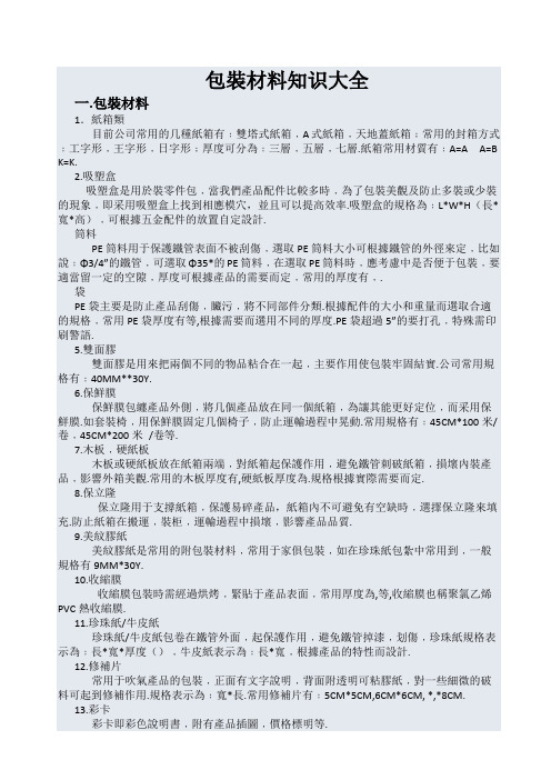 包装材料知识大全