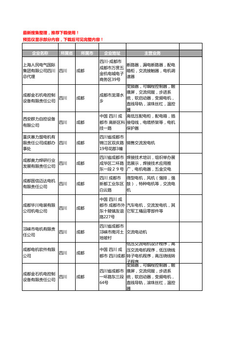 新版四川省成都交流电机工商企业公司商家名录名单联系方式大全19家