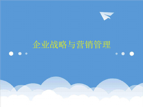 推荐-上海财大企业战略与营销管理 精品
