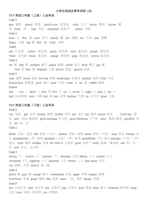 北京小升初必背单词表