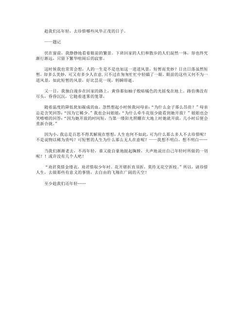 高分作文范文-我独自漫步在回家的路上