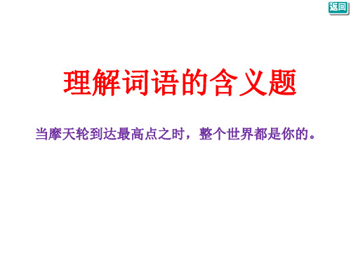 理解词语的含义题