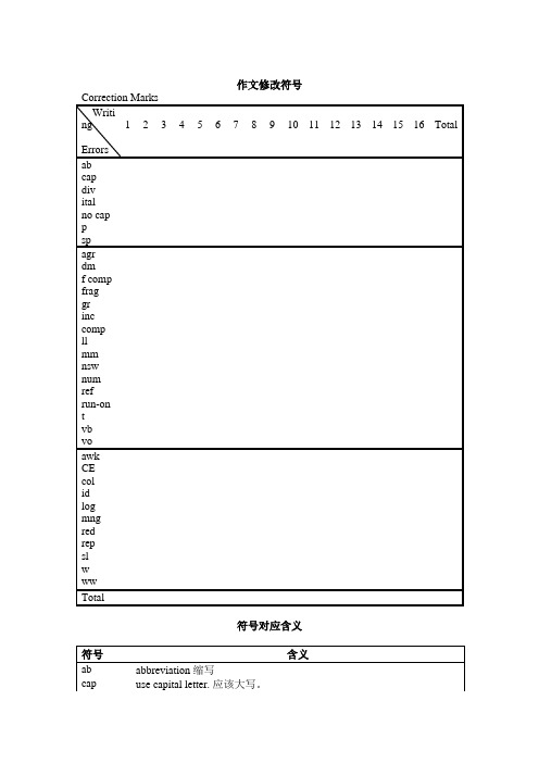 作文修改符号