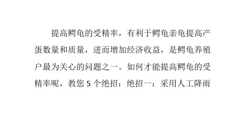 提高鳄龟受精率的5个绝招