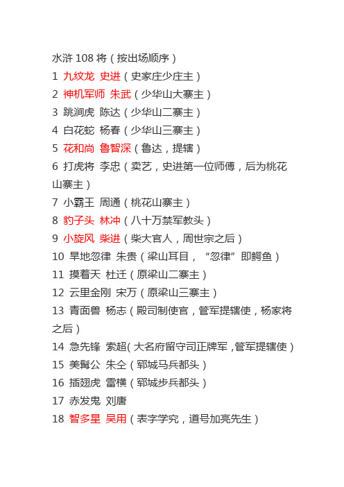 水浒英雄