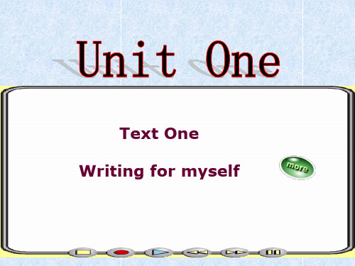 大学英语综合教程 Text One writing for myself