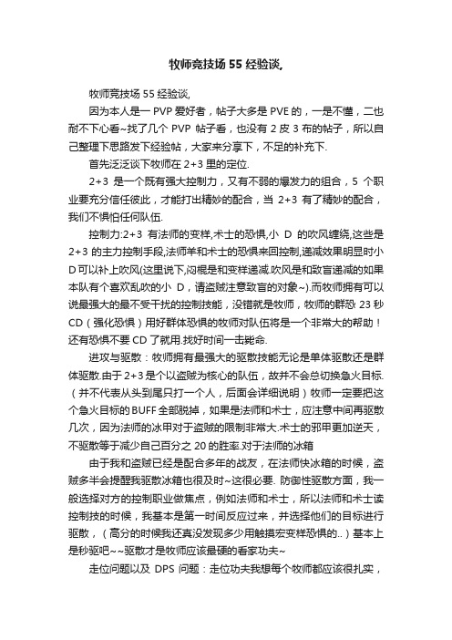 牧师竞技场55经验谈,