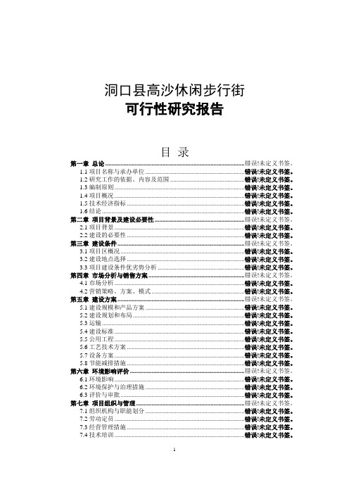 高沙休闲步行街项目可行性研究报告