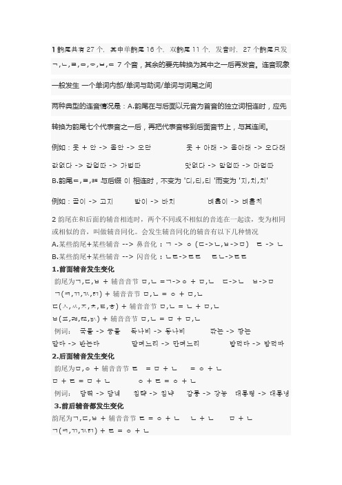 韩国语韵尾变化