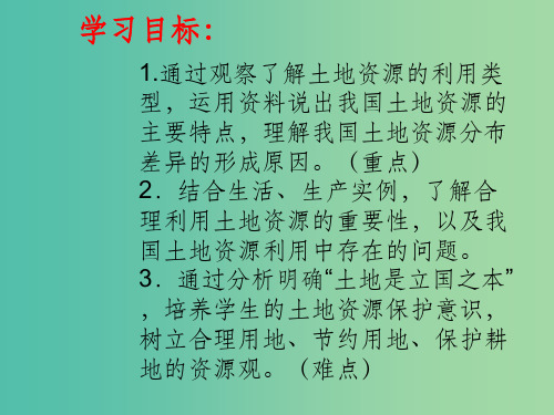 八年级地理上册 第3章 第1节 合理利用土地资源 商务星球版