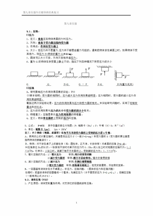 初二下物理压强知识点归纳和经典题型