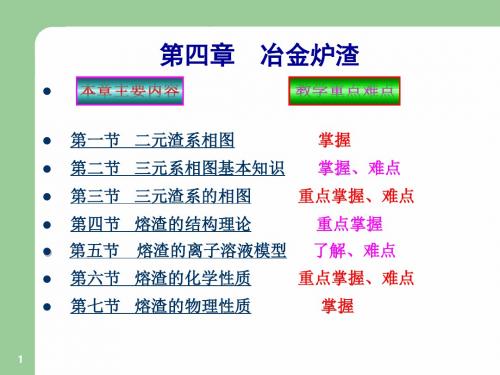 东北大学《钢铁冶金原理》课件第四章冶金炉渣