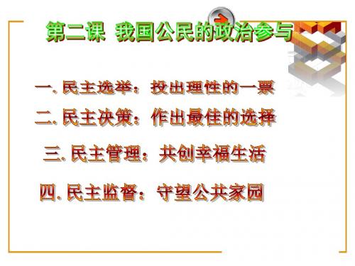 (新)人教版高中政治必修二2.1《民主选举：投出理性一票》优质课件