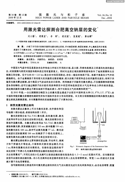 用激光雷达探测合肥高空钠层的变化