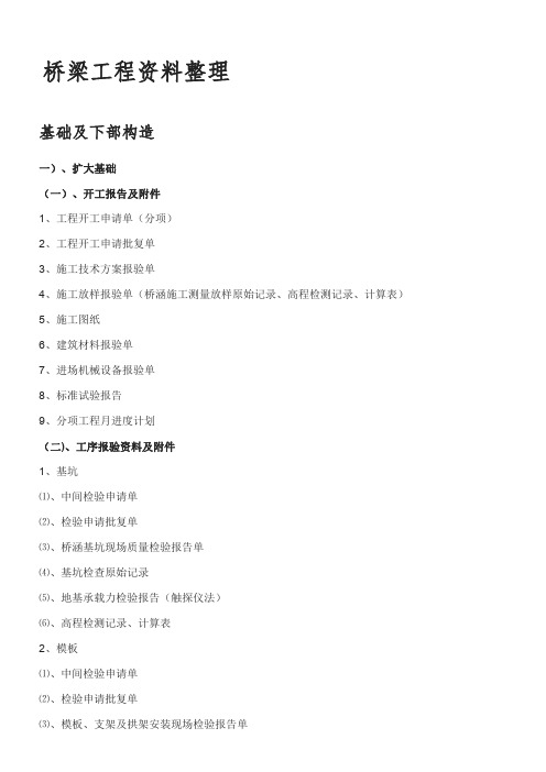 桥梁工程内业资料整理