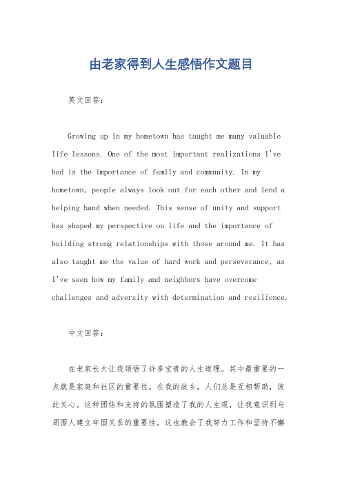 由老家得到人生感悟作文题目