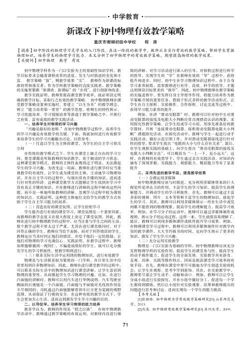 新课改下初中物理有效教学策略