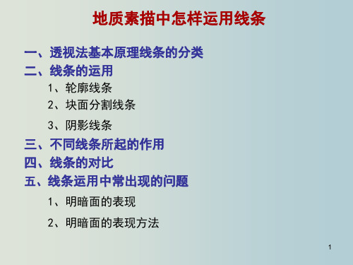 地质素描中怎样运用线条 教学PPT课件